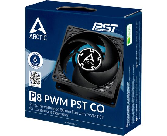 Кулер для корпуса Arctic P8 PWM PST CO (Black) (ACFAN00151A), изображение 6 Кулер для корпуса Arctic P8 PWM PST CO (Black) (ACFAN00151A), изображение 6