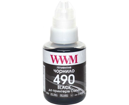 Чернила WWM Canon GI-490, 140г Black Pigm. (C490BP)