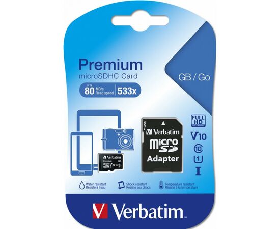 Карта пам'яті Verbatim 32GB microSDHC class 10 (MDAVR-9/G), зображення 2 Карта пам'яті Verbatim 32GB microSDHC class 10 (MDAVR-9/G), зображення 2