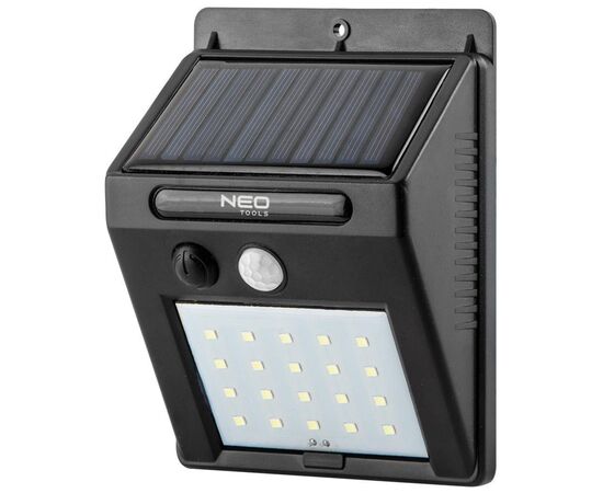 Прожектор Neo Tools 250 люмен, 1200 мАг, 3.7 Li-Ion, SMD LED, датчик руху та сутінків, IP44 (99-055)