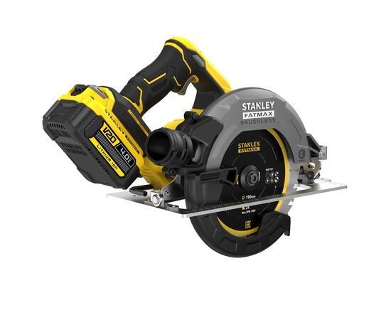 Дисковая пила Stanley FatMax,18В(V20)Li-Ion,2x4Ah, 5000 об/мин, кейс, 10,71кг (SFMCS550M2K), изображение 3