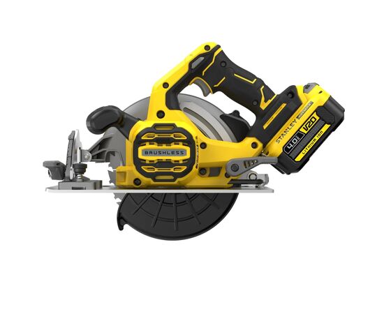 Дисковая пила Stanley FatMax,18В(V20)Li-Ion,2x4Ah, 5000 об/мин, кейс, 10,71кг (SFMCS550M2K), изображение 4