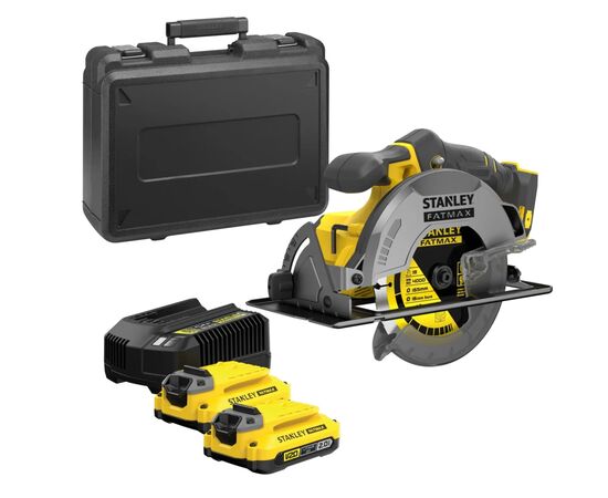 Дисковая пила Stanley FatMax,18В(V20)Li-Ion,2x4Ah, 5000 об/мин, кейс, 10,71кг (SFMCS550M2K)