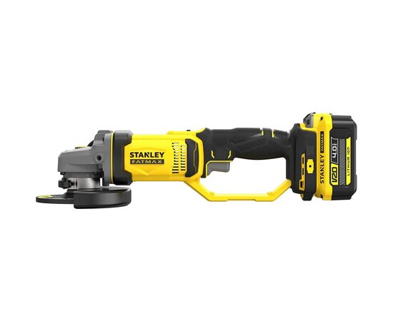 Шлифовальная машина Stanley FatMax, Li-Ion 18V, 2x4Ah, 9000 об/мин, d=125 мм, 2.66кг, кейс (SFMCG400M2K), изображение 2 Шлифовальная машина Stanley FatMax, Li-Ion 18V, 2x4Ah, 9000 об/мин, d=125 мм, 2.66кг, кейс (SFMCG400M2K), изображение 2