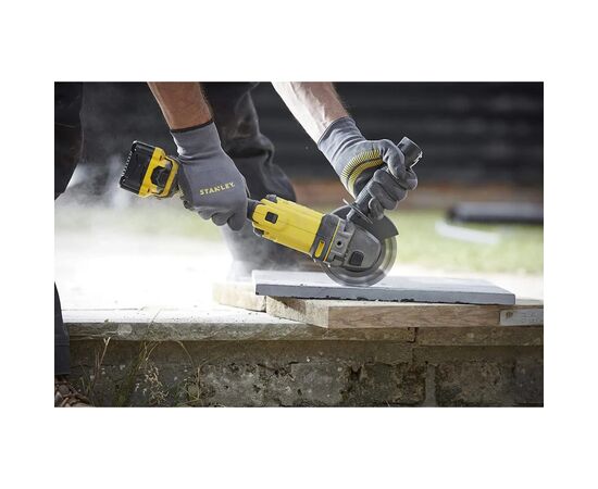 Шлифовальная машина Stanley FatMax, Li-Ion 18V, 2x4Ah, 9000 об/мин, d=125 мм, 2.66кг, кейс (SFMCG400M2K), изображение 4 Шлифовальная машина Stanley FatMax, Li-Ion 18V, 2x4Ah, 9000 об/мин, d=125 мм, 2.66кг, кейс (SFMCG400M2K), изображение 4