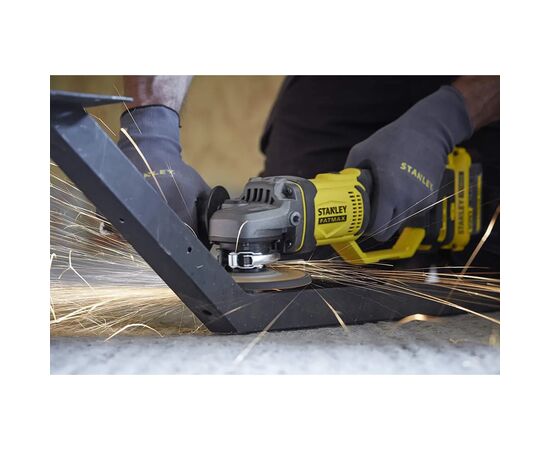 Шлифовальная машина Stanley FatMax, Li-Ion 18V, 2x4Ah, 9000 об/мин, d=125 мм, 2.66кг, кейс (SFMCG400M2K), изображение 5 Шлифовальная машина Stanley FatMax, Li-Ion 18V, 2x4Ah, 9000 об/мин, d=125 мм, 2.66кг, кейс (SFMCG400M2K), изображение 5