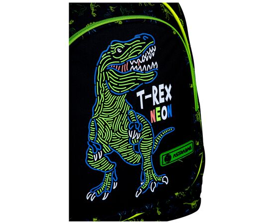 Рюкзак шкільний Astrabag AB330 T-Rex Neon Чорний із зеленим (502023064), зображення 2 Рюкзак шкільний Astrabag AB330 T-Rex Neon Чорний із зеленим (502023064), зображення 2