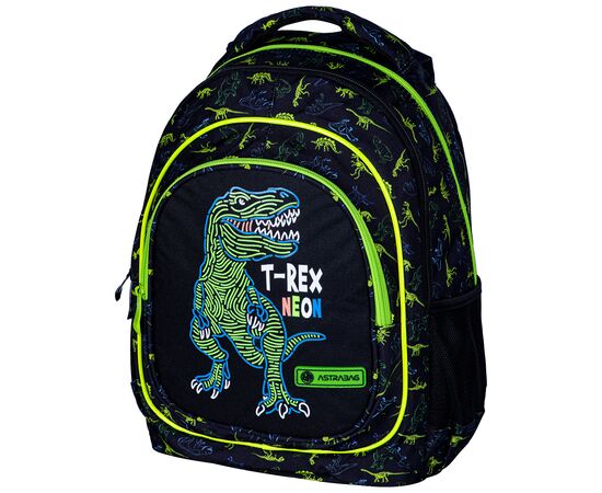 Рюкзак шкільний Astrabag AB330 T-Rex Neon Чорний із зеленим (502023064), зображення 3 Рюкзак шкільний Astrabag AB330 T-Rex Neon Чорний із зеленим (502023064), зображення 3