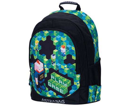 Рюкзак школьный Astrabag AB340 Game Черный с зеленым (502023063), изображение 2 Рюкзак школьный Astrabag AB340 Game Черный с зеленым (502023063), изображение 2