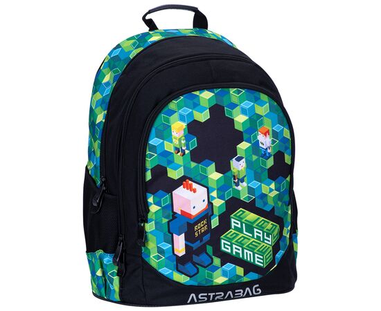 Рюкзак школьный Astrabag AB340 Game Черный с зеленым (502023063), изображение 3 Рюкзак школьный Astrabag AB340 Game Черный с зеленым (502023063), изображение 3