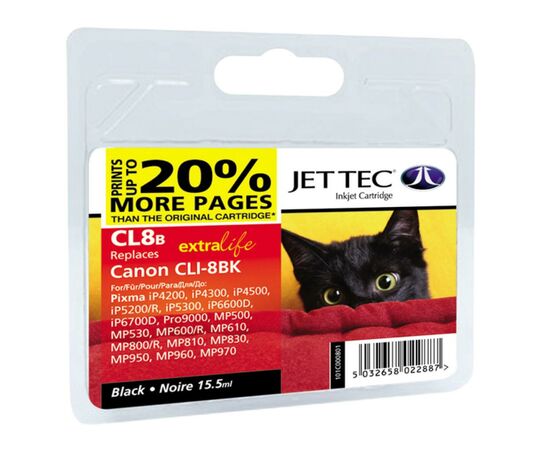 Картридж Jet Tec для Canon CLI-8B Black (1338BJT)