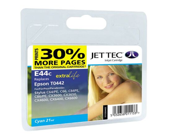 Картридж Jet Tec Epson Stylus C64/C84 Cyan (110E004402)