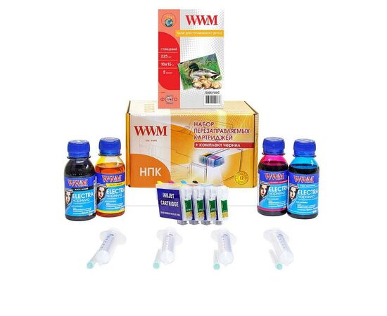 Комплект перезаправляемых картриджей WWM Epson C91/CX4300/T26/27/TX106/109 ELECTRA (RC.T092NU)