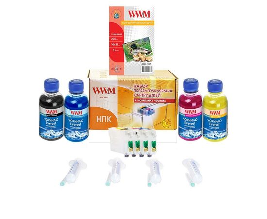 Комплект перезаправляемых картриджей WWM Epson Stylus SX125/SX130/SX235W (RC.T128Р)
