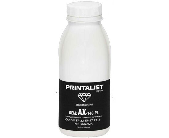 Тонер HP LJ 1100/5L/6L , 140г Black Printalist (AX-140-PL)