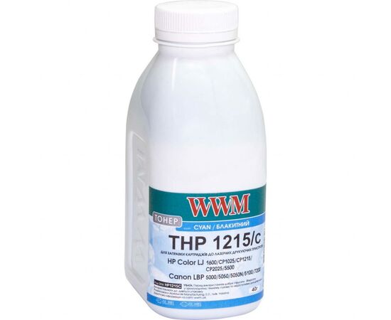 Тонер HP CLJ CP1215/CP1515/CM1312 , 40г Cyan WWM (HP1215C)