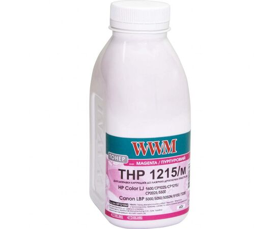 Тонер HP CLJ CP1215/CP1515/CM1312 , 40г Magenta WWM (HP1215M)