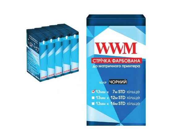 Стрічка до принтерів 13мм х 12м Refill STD Purple*5шт (л/м) WWM (R13.12HMP5)