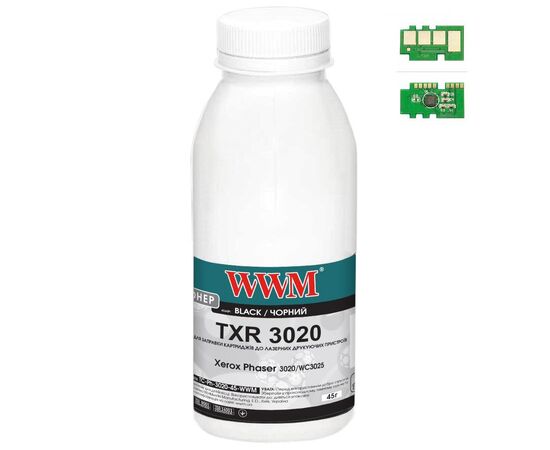 Тонер Xerox Ph3020/WC3025, 45г Black, chip WWM (TC-Ph-3020-45-WWM)