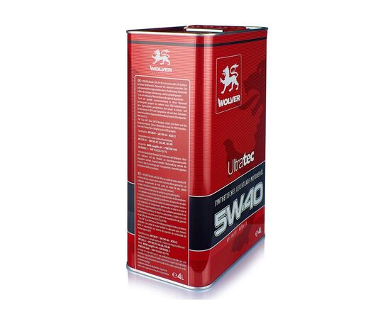 Моторное масло Wolver Ultratec 5W-40 4л (4260360940811), изображение 2 Моторное масло Wolver Ultratec 5W-40 4л (4260360940811), изображение 2