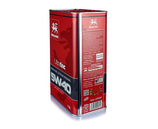 Моторное масло Wolver Ultratec 5W-40 4л (4260360940811), изображение 3 Моторное масло Wolver Ultratec 5W-40 4л (4260360940811), изображение 3