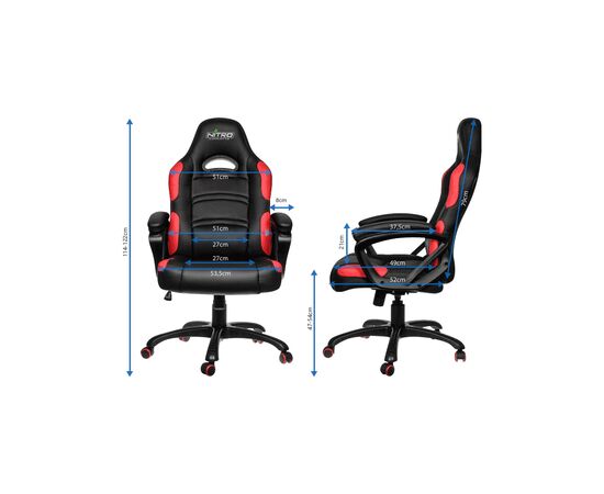 Кресло игровое Gamemax GCR07- Nitro Concepts Red (GCR07 Red), изображение 8 Кресло игровое Gamemax GCR07- Nitro Concepts Red (GCR07 Red), изображение 8