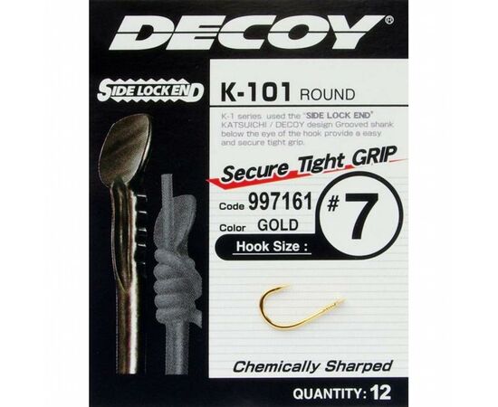 Крючок Decoy K-101 Round 07 (12 шт/уп) (1562.03.09), изображение 2 Крючок Decoy K-101 Round 07 (12 шт/уп) (1562.03.09), изображение 2