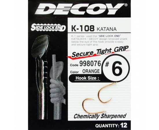 Крючок Decoy K-108 Katana 07 (12 шт/уп) (1562.03.49), изображение 2 Крючок Decoy K-108 Katana 07 (12 шт/уп) (1562.03.49), изображение 2