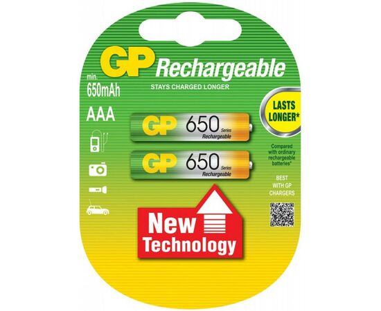 Аккумулятор Gp AAA 65AAAHCE-2GBE2 ReCyko+ 650mAh * 2 (65AAAHCE / 4891199043147)