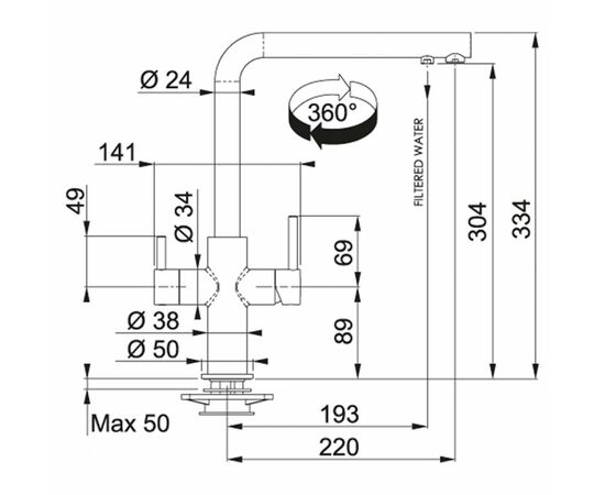 Змішувач Franke Neptune Clear Water (115.0370.703), зображення 2