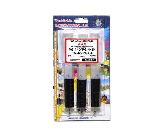 Заправочный набор WWM Canon PG-440/PG-445/PG-46/PG-84 (3шт x 20мл) (IR3.C45/BP)
