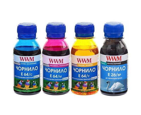 Чернила WWM Epson L605/L4150/L1455, 4х100г BP/C/M/Y (E26/64SET4-2)