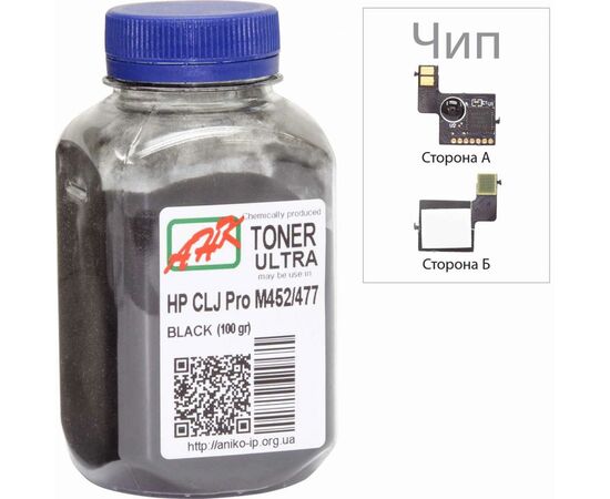 Тонер HP CLJ Pro M452/477, +Apex chip, 100г Black AHK (3203127)