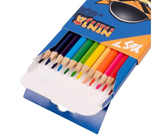 Карандаши цветные Yes 12 кол Ninja (290703), изображение 2 Карандаши цветные Yes 12 кол Ninja (290703), изображение 2