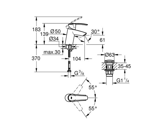 Смеситель Grohe 23550001 (CV031928), изображение 2 Смеситель Grohe 23550001 (CV031928), изображение 2