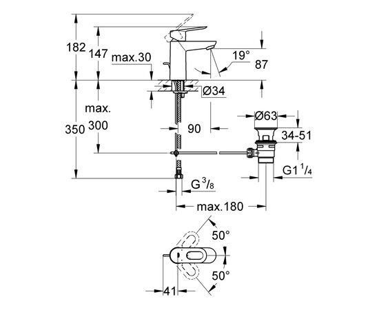 Смеситель Grohe BauLoop (23335000), изображение 2 Смеситель Grohe BauLoop (23335000), изображение 2