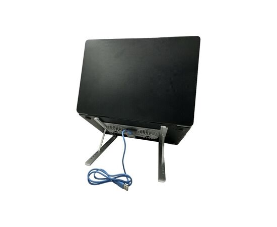 Подставка для ноутбука XoKo NST-101 Aluminium с активным охлаждением Silver (XK-NST-101-SL), изображение 2 Подставка для ноутбука XoKo NST-101 Aluminium с активным охлаждением Silver (XK-NST-101-SL), изображение 2