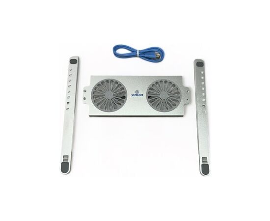 Подставка для ноутбука XoKo NST-101 Aluminium с активным охлаждением Silver (XK-NST-101-SL), изображение 5 Подставка для ноутбука XoKo NST-101 Aluminium с активным охлаждением Silver (XK-NST-101-SL), изображение 5
