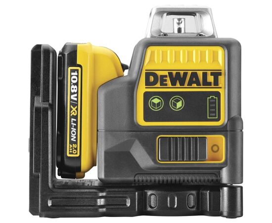 Лазерный нивелир DeWALT 10.8/12В XR Li-Ion, зеленый луч, 2Ah, ЗУ, кейс (DCE0811D1G), изображение 2 Лазерный нивелир DeWALT 10.8/12В XR Li-Ion, зеленый луч, 2Ah, ЗУ, кейс (DCE0811D1G), изображение 2