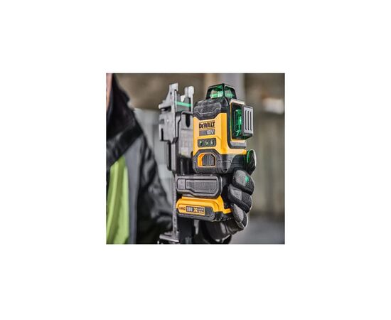 Лазерный нивелир DeWALT 18В XR Li-Ion, зеленый луч, 2Ah, ЗУ, кейс (DCLE34031D1), изображение 3 Лазерный нивелир DeWALT 18В XR Li-Ion, зеленый луч, 2Ah, ЗУ, кейс (DCLE34031D1), изображение 3