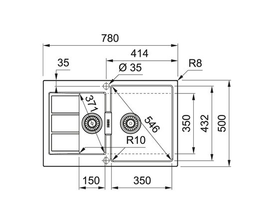 Мойка кухонная Franke 143.0632.391, изображение 2 Мойка кухонная Franke 143.0632.391, изображение 2