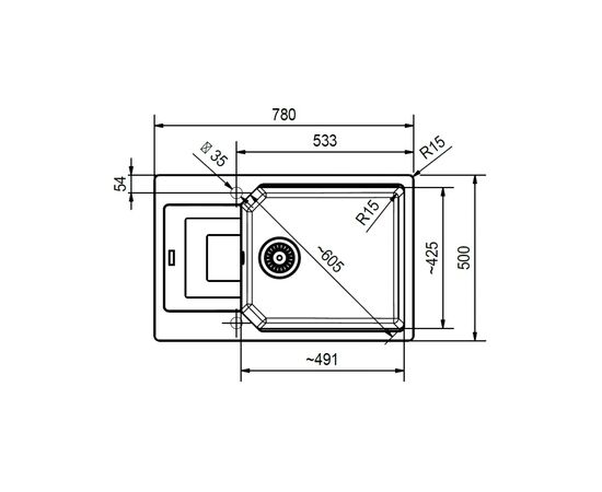 Мойка кухонная Franke 114.0574.981, изображение 2 Мойка кухонная Franke 114.0574.981, изображение 2