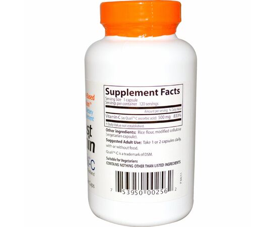 Витамин Doctor's Best Витамин С 500мг, 120 гелевых капсул (DRB-00256), изображение 2 Витамин Doctor's Best Витамин С 500мг, 120 гелевых капсул (DRB-00256), изображение 2