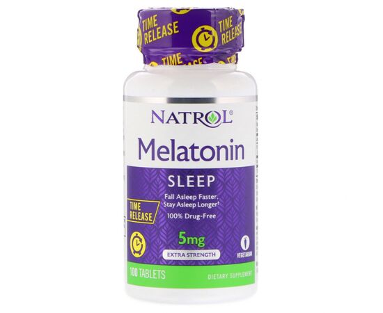 Аминокислота Natrol Мелатонин Повышенной Силы Действия 5 мг, Melatonin, 100 таб (NTL-04837)