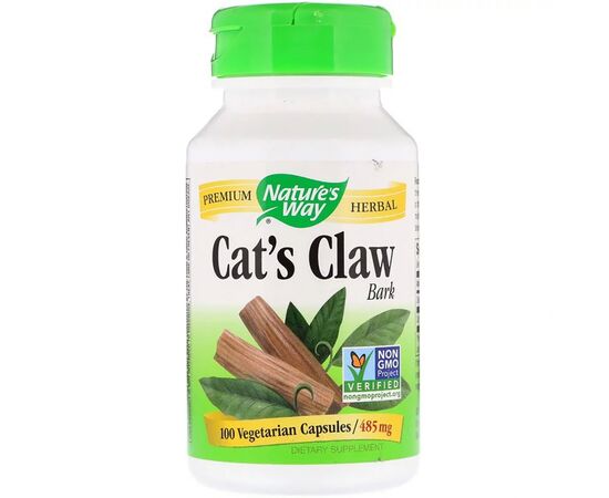 Травы Nature's Way Кошачий коготь, Cat's Claw Bark, 485 мг, 100 капсул (NWY-11450)
