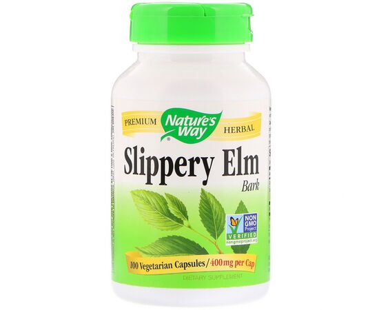 Травы Nature's Way Скользкий Вяз, Slippery Elm Bark, 400 мг 100 капсул (NWY-17100)