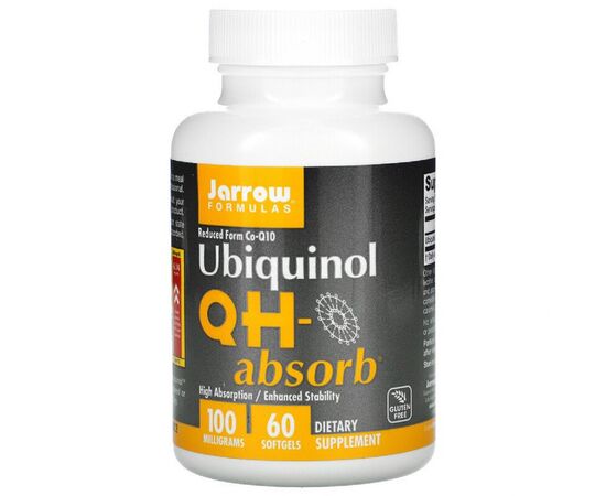 Витамин Jarrow Formulas Убихинол QH-Absorb, 100 мг, Ubiquinol, QH-Absorb, 60 гелевы (JRW-06019)