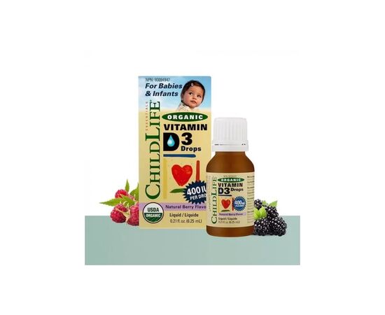 Витамин ChildLife Жидкий Витамин D3 для Детей со Вкусом Ягод, 400 МЕ, Organic (CDL-13000), изображение 3 Витамин ChildLife Жидкий Витамин D3 для Детей со Вкусом Ягод, 400 МЕ, Organic (CDL-13000), изображение 3