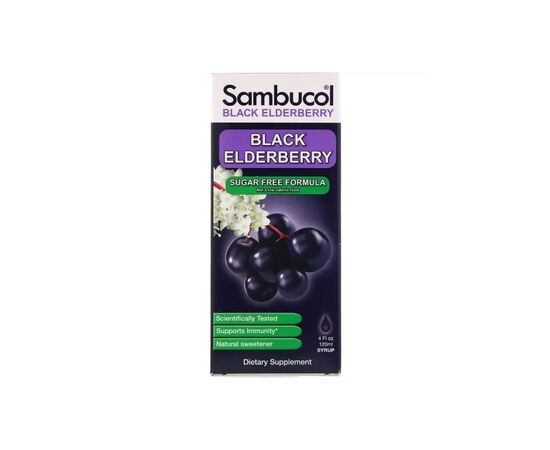 Травы Sambucol Сироп Из Черной Бузины, Без Сахара, 120 мл (4 жидких унций (SBL-00113)