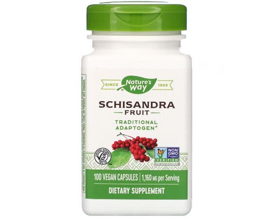 Трави Nature's Way Лимонник, 580 мг, Schisandra Fruit, 100 веганських капсул (NWY16800)